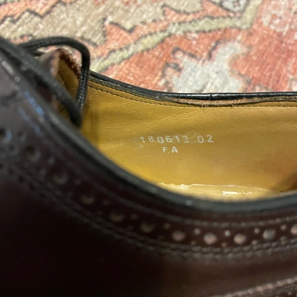 Vintage Florsheim Imperial Dark Brown Long Wing Sz 9D